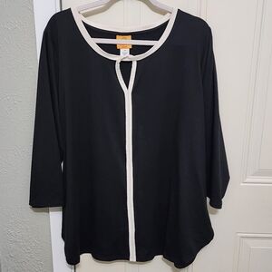 Ruby Rd Key Hole Blouse Top 2X EUC